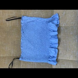 Strapless top with ruffles